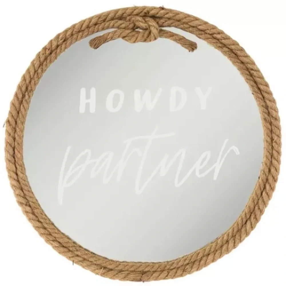 Howdy Partner Rope Wall Mirror